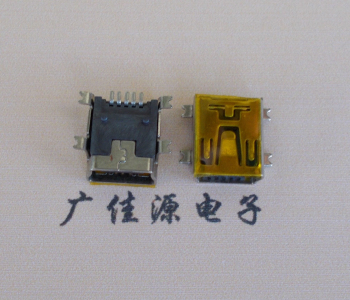 道滘镇MINI USB 5P 接口 母座 全贴带麦拉 高9.6带0.9柱子