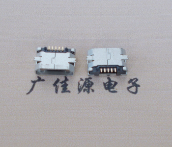 道滘镇Micro USB平口全贴板 鱼叉脚5.0长带定位柱加焊盘